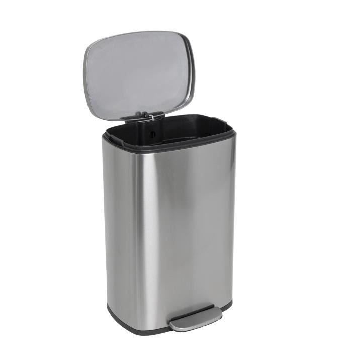 Poubelle de Cuisine a Pédale - ADMIRAL - 50 L - Argent - Kitchen Move