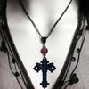 Gothic Punk Cross Butterfly Necklace With Alloy Pendant For Women