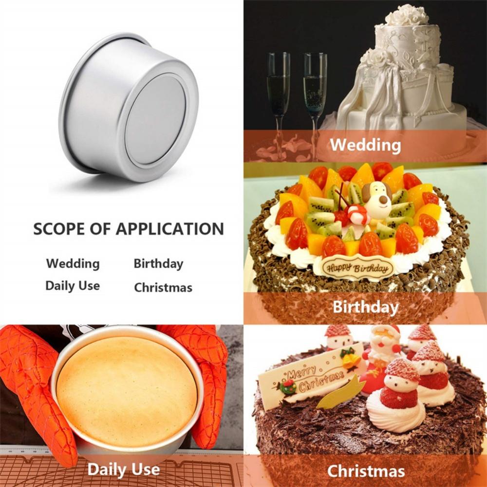 1/3pcs Round Aluminum Cake Molud with Removable Bottom 4/6/8/10inch Hard Anodized Aluminum Cake Mold Non-stick Cake Pan Bakeware