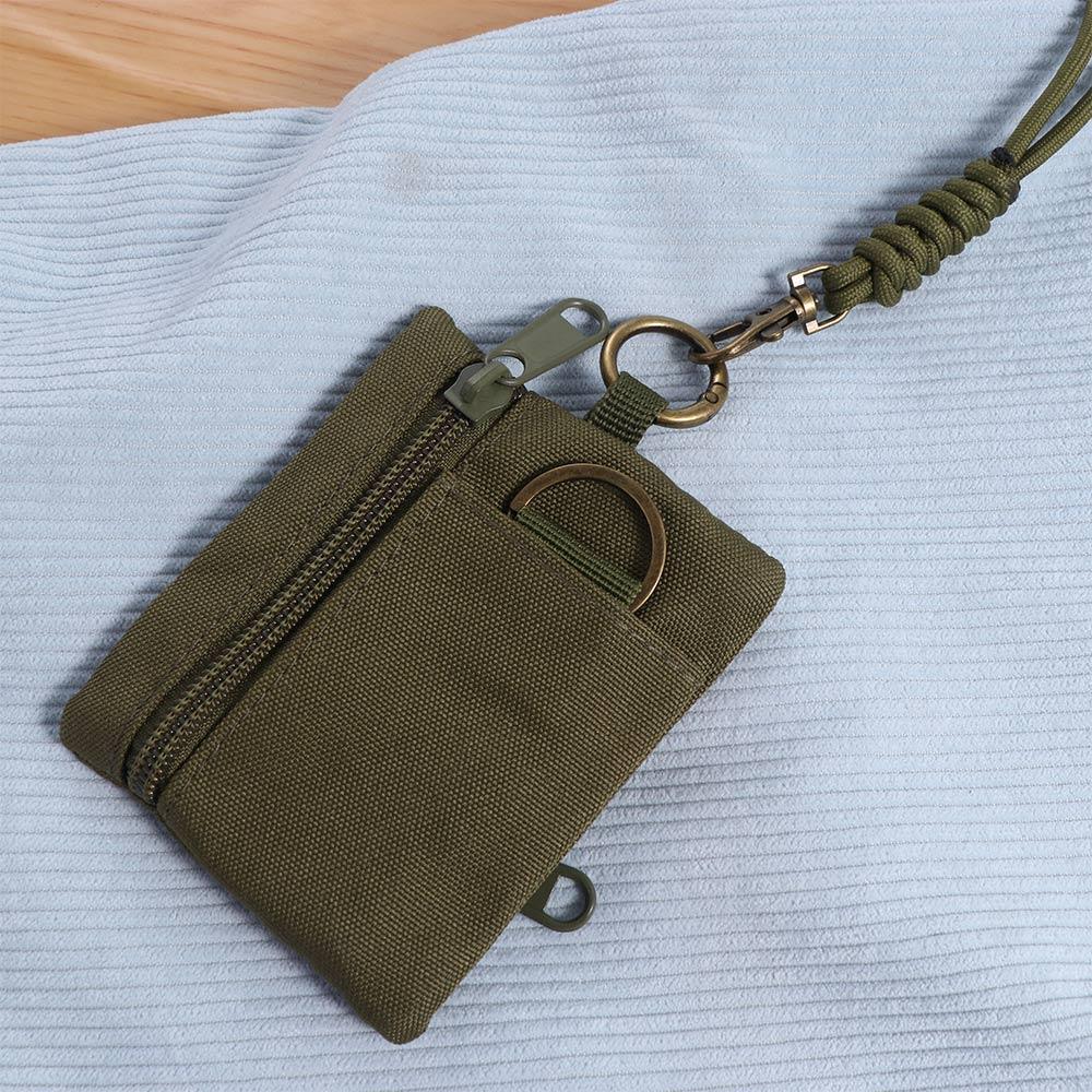 Casual Oxford Cloth Mini Wallet Zipper Small Card Holder Portable Hanging Neck Coin Purse Sports