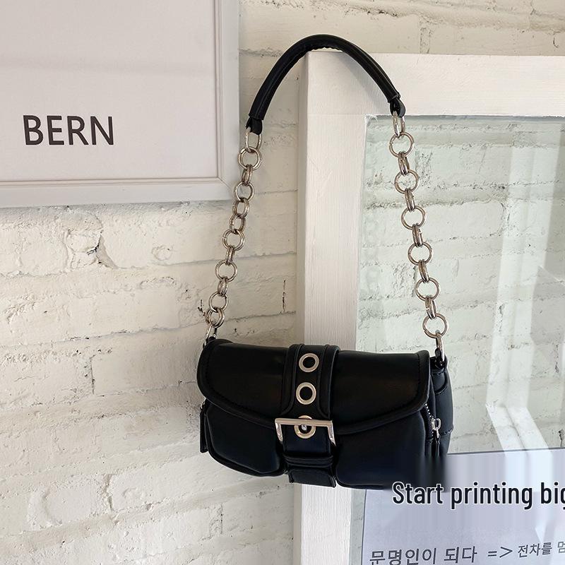 Mini Retro Round Chain Crossbody Bag - 2025 Trendy Baguette Design