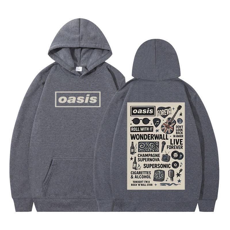 O-Oasis British Rock Band 2025 Graphic Hoodie Men Women Hip-hop Long-sleeved Casual Pullover Vintage Winter Casual Sweatshirts