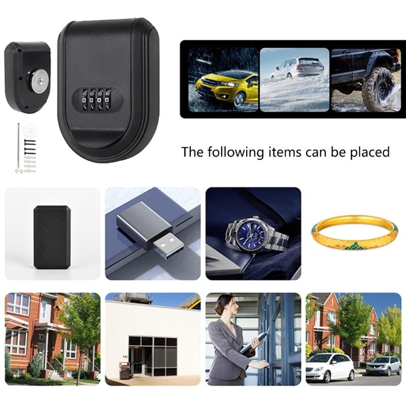 Magnetic Key Storage Solution Waterproof Magnetic Key Safe with 4 Digit Code for Home, Garage, and Office Security