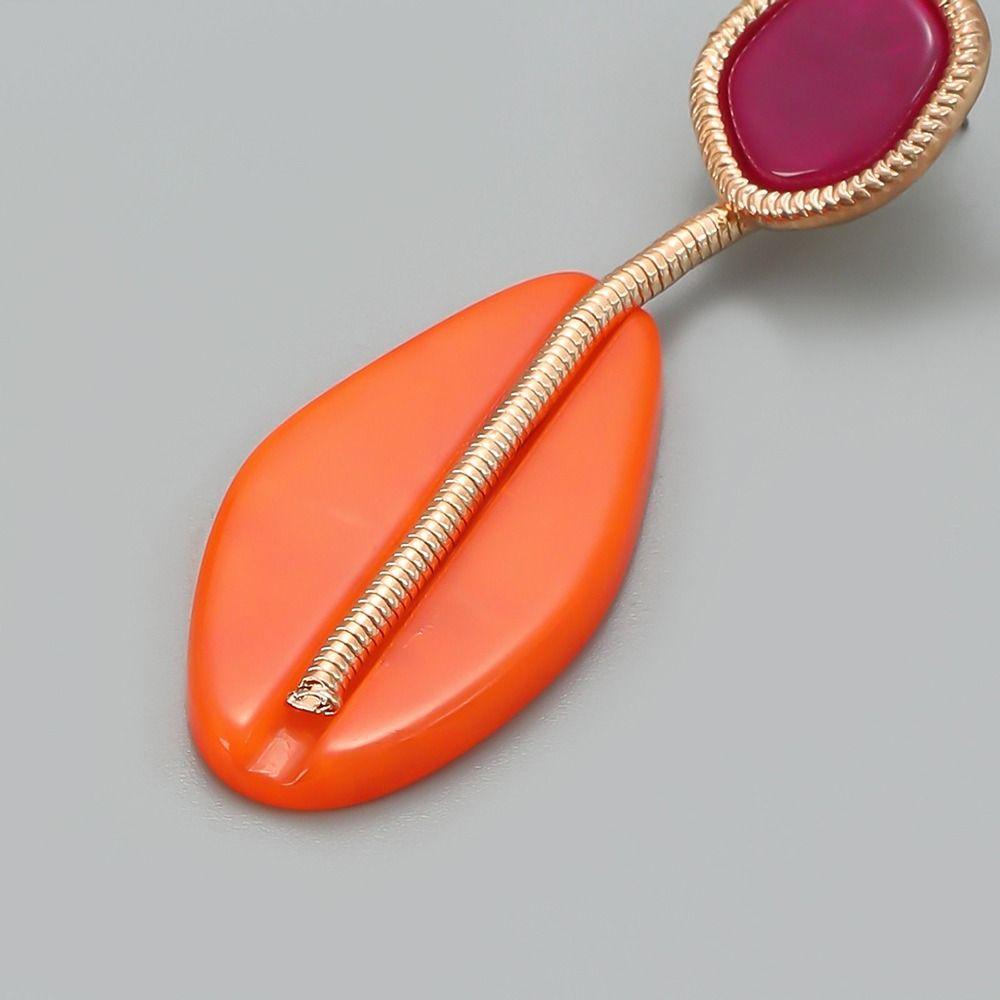 1Pair Bohemian Dangle Stud Earrings Orange White Green Posting Earrings Vintage Jewelry  for Women