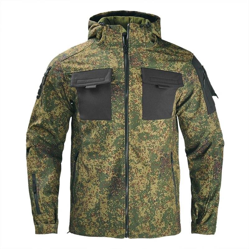 HAN WILD Men's Jackets Fleece Army Tactical Clothing Men Multicam Male Camo Windbreakers Combat Jacket Clothes