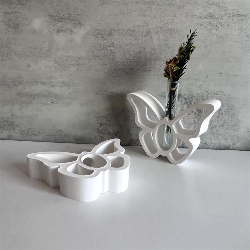 Butterfly Shape Hydroponic Vase Mold Diy Creative Butterfly Hollow Test Tube Flowerpot Concrete Craft Gift Diy Casting Mould