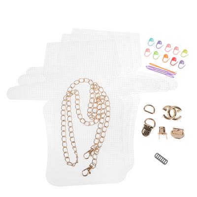 1 Set Weaving Plastic Mesh Plastic Mesh Kit With Metal Chain Buckle Diy Bag Accessories Weaving Tools Easy Knit Helper