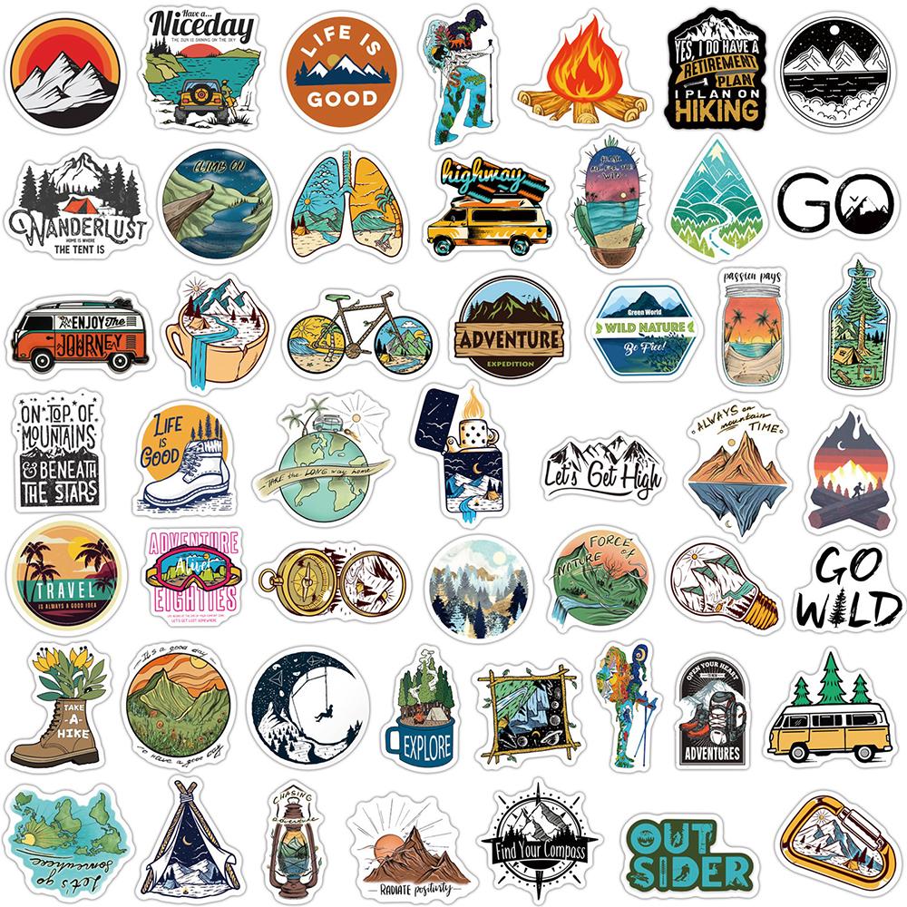10 30 50 100Pcs Outdoor Travel Camping Graffiti Cartoon Stickers Decals Laptop Motorcycle Scrapbook Waterproof Sticker Kids Toy