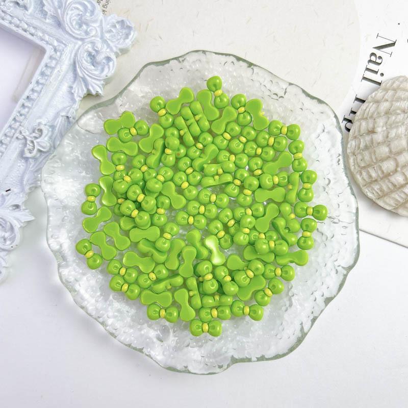 

New Resin kt Bowknot 10*5mm Colorful Nail Art Accessories Nail Phone Case Hairpin Decoration DIY зелений