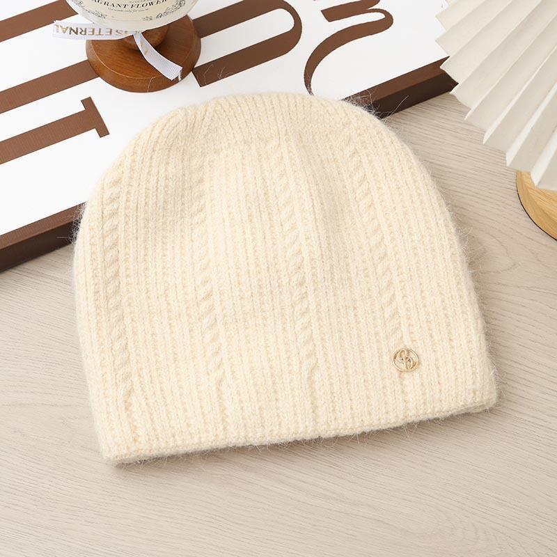 Fashion Knitted Hat Thickened Autumn and Winter Warm Big Head Circumference Bag Head Hat Wool Hat Women