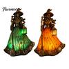 Desktop Night Light for Bedroom Halloween Witch Tabletop Lamp, Gothic with Broom & Lantern, Retro Style Desk Lamp USB Powered Spooky Ambient
