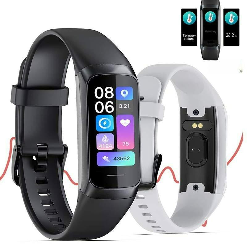 New C60 Temperature Measurement Smart Bracelet, Blood Pressure, Heart Rate, Blood Oxygen, Sleep, Exercise Step Counting, Health Monitoring