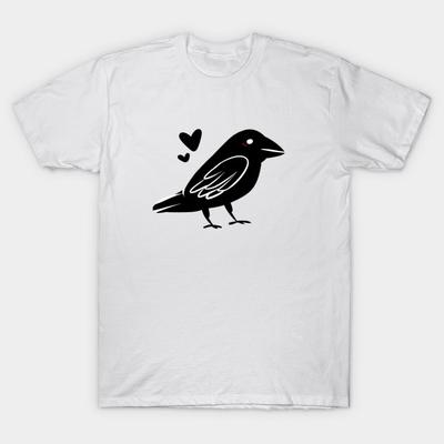 T Shirt Women Blushing Crow Harajuku Print Kawaii Tshirt Summer Short Sleeve Female T-Shirt Top Tee