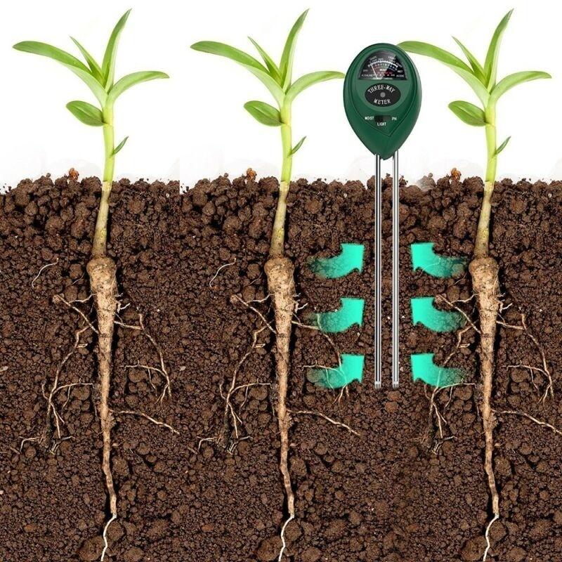 3 In 1 Soil Tester Water PH Moisture Light Test Meter Kit For Garden Plant