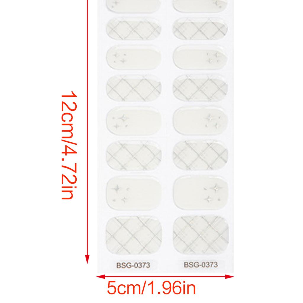 Self-Adhesive Gel Nail Stickers Full Nail Wraps Nail Decals Semi-Cured Polish Strips Nail Art Decoration for Women Girls