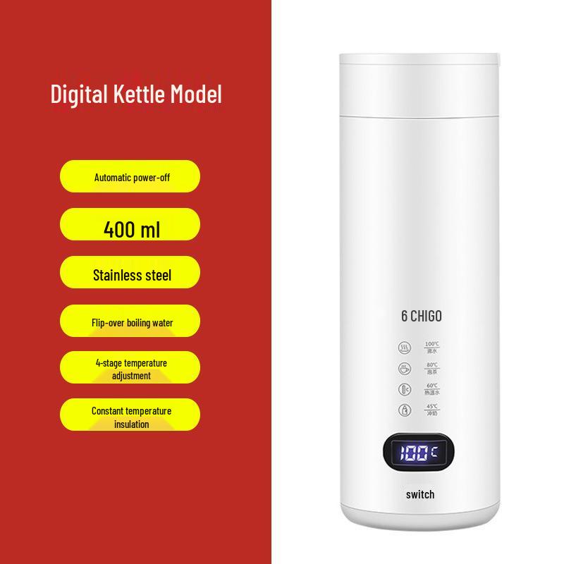 Chigo Smart Reisekochkessel: Tragbarer elektrischer Becher zum Kochen, Erhitzen und Isolieren. Ideal für Büro- und Reisegebrauch.