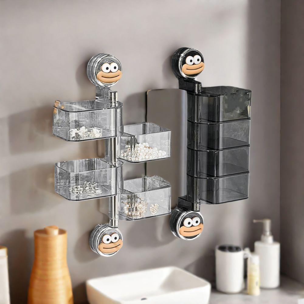 

Wall Mounted Suction Cup Rotating Jewelry Box Plastic Hairpin Jewelry Display Rack for Home Style A-3 Layers