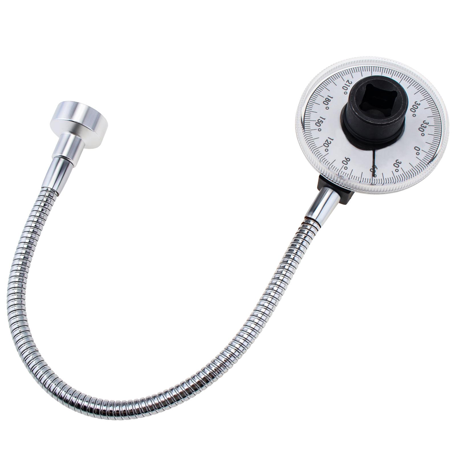 

1/2 Drive Torque Angle Gauge Wrench - 360° Rotation Torsion Measurer (Durable Automotive Hand Tool for Precision Tightening) срібний