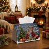 1pc Whimsical Winter Holiday Tissue Box - Reindeer Pine Tree Gift Box Napkin Storage Box, Suitable for Rolls/facial Tissues/single Sheets,available Fo