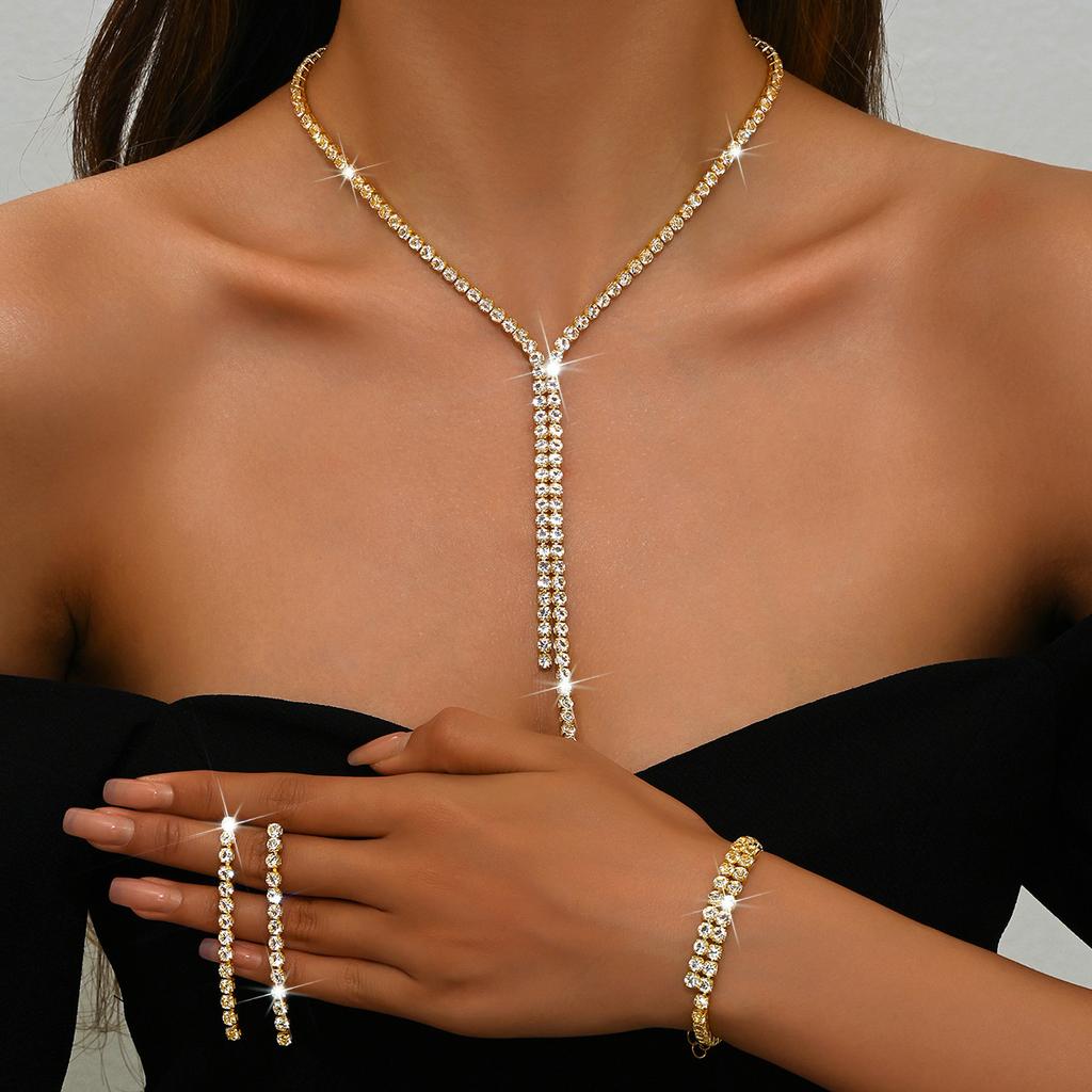 Body Rhinestone Fringe Accessories Zircon Personality Multi-layer Chest Chain Necklace Chain Necklace