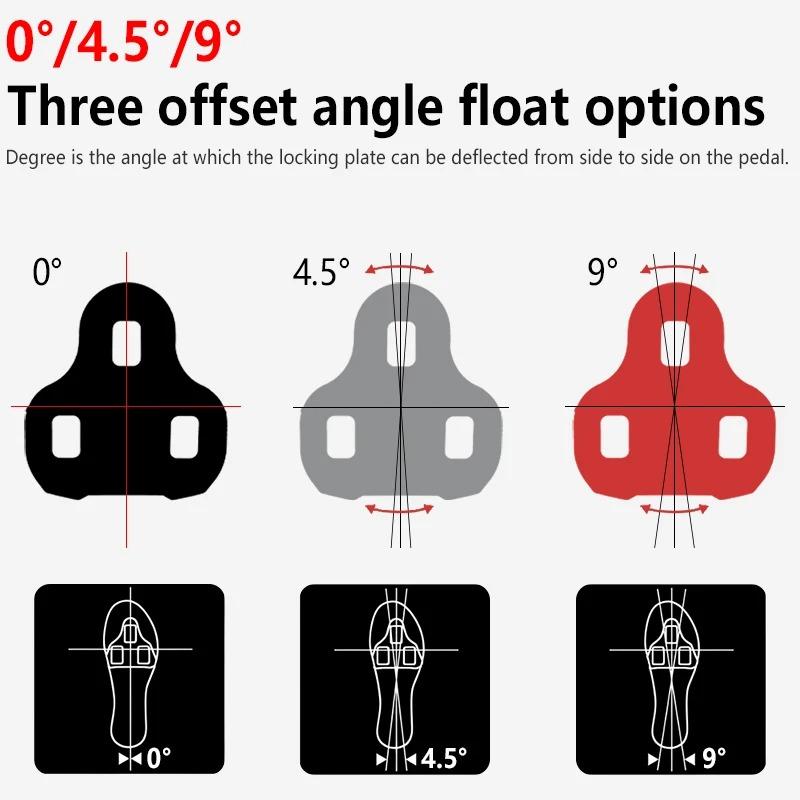 KEO Road Bicycle Pedal Cleats Self-Locking 0/4.5/9 Degree for LOOK KEO Clip Cycling Shoes Compatible with Road Bicycle Pedals 6