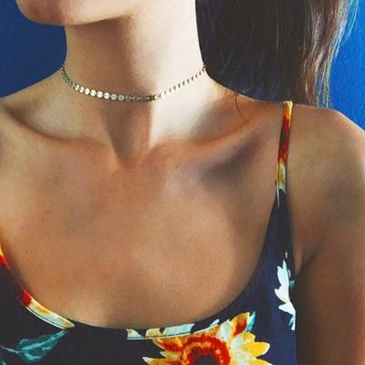 Europese en Amerikaanse sieraden, metalen ketting, geometrische handgemaakte kleine frisse ketting, sleutelbeenketting