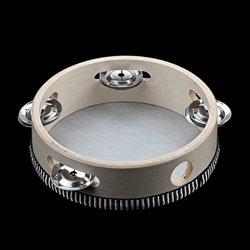 Handheld Tambourine Educational Musical Tambourine Drum for Children and Adults Wooden Tambourine Lightweight Tambourine