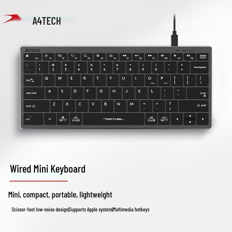 

Проводная портативная мини-клавиатура A4TECH FX51 с ножничными переключателями