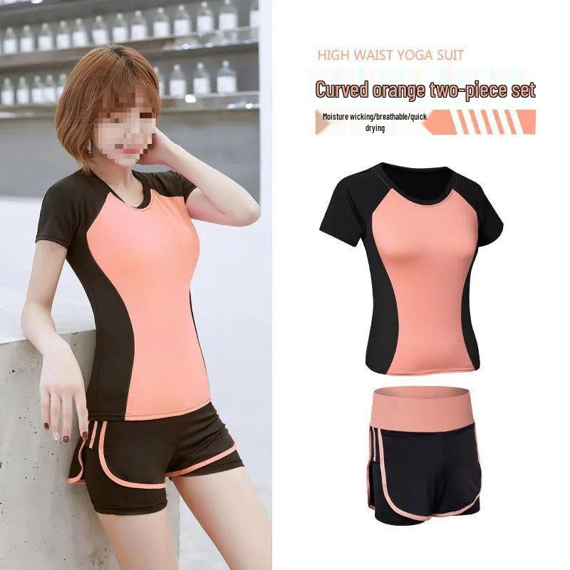 Damen Schnelltrocknendes Yoga- & Laufset - Kurzärmelig, Atmungsaktive Sportbekleidung für Sommer & Herbst