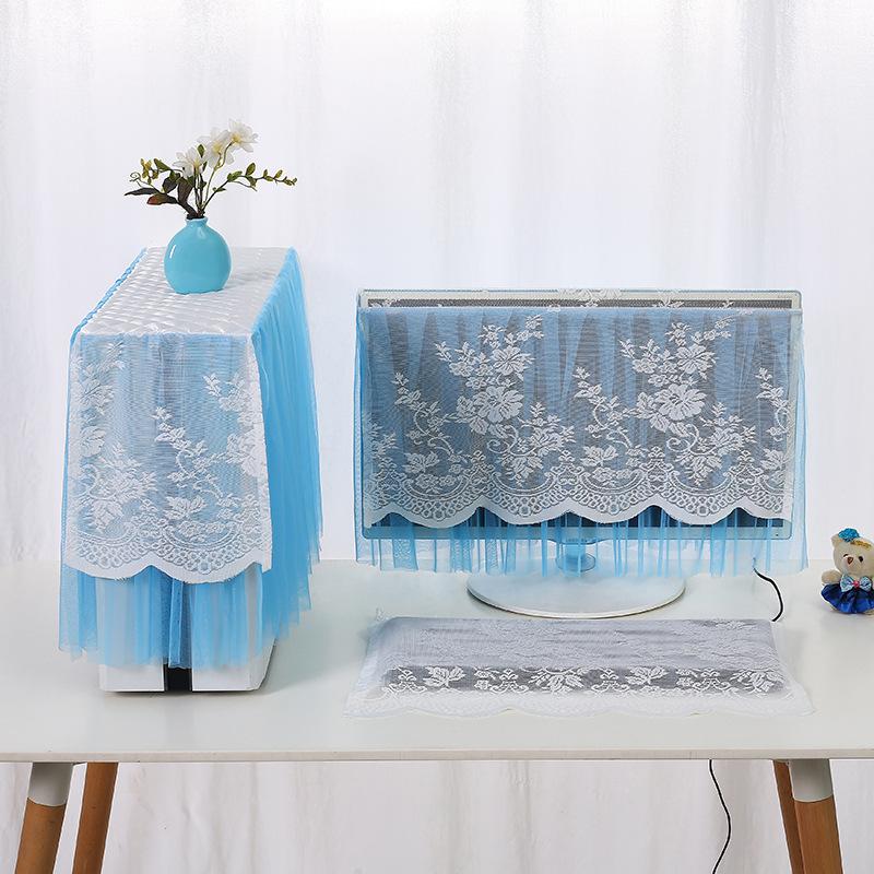 17/24/27inch 3Pcs European Lace Desktop Computer Dust Cover Computer Cover LCD Monitor Protective Cover Keyboard Dustproof