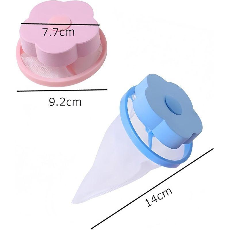 2Pcs Washing Machine Floating Lint Catcher Reusable Mesh Filter Bag Anti-Blocking Hair Catcher for Laundry Utility Tub