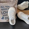 Pantofi casual versatili cu șireturi platformă pentru femei, cap mare, noi de primăvară, adidași din piele lustruită