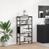Bookshelf Black Oak Effect 60 X 29.5 X 115 Cm