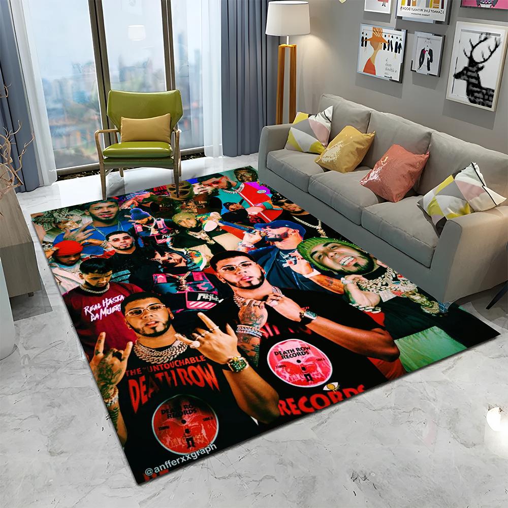 Free Anuel AA Rapper Hip Hop Singer Carpet Rug for Home Living Room Bedroom Sofa Doormat Decor,kids Area Rug Non-slip Floor Mat