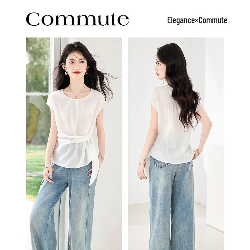 Summer Elegant Waist-Tie Blouse