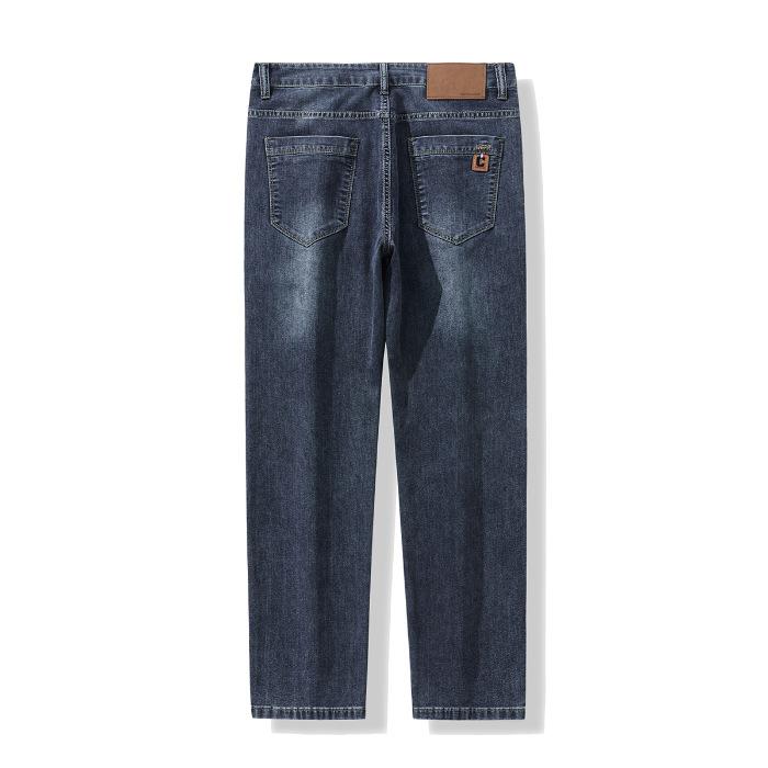 Men's Light Business Jeans Straight Loose Spring and Summer New Cropped Pants