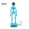 Unique Aquarium Decorations for Fish Dancing Skeleton Bubbler with Adjustable Air Flow, Underwater 3D Printed Flow Bubble Ornament Powered Moving