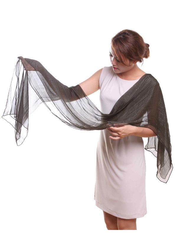 Women's 180cm Rectangular Silk Scarf with Glittered Design
