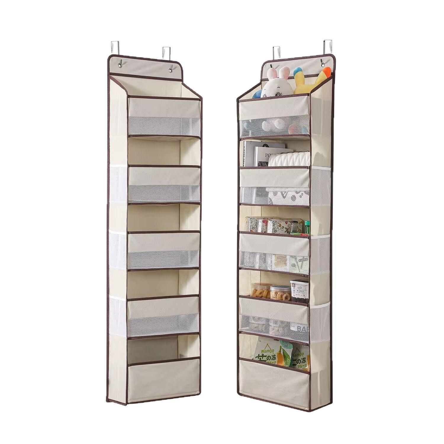 

5-уровневый ящик для хранения, ящик для хранения на двери, подвесной ящик с 5 карманами большой вместимости, противоопрокидывающийся, грузоподъемностью 44 фунта, ящик для хранения на задней стороне двери для домашнего хранения 1PC бежевый