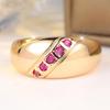 Luxury Gold Color Wide Band Slanted Inlaid Zircon Ring for Women Daily Wear and Party