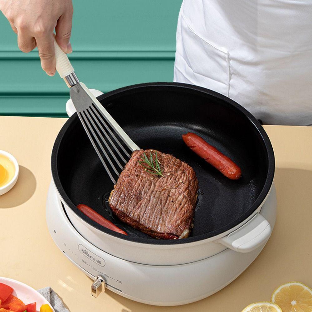 Heat Resistant Fish Frying Spatula Silicone Handle Nonstick Spatula Butterfly Spatula  Nonstick Pan