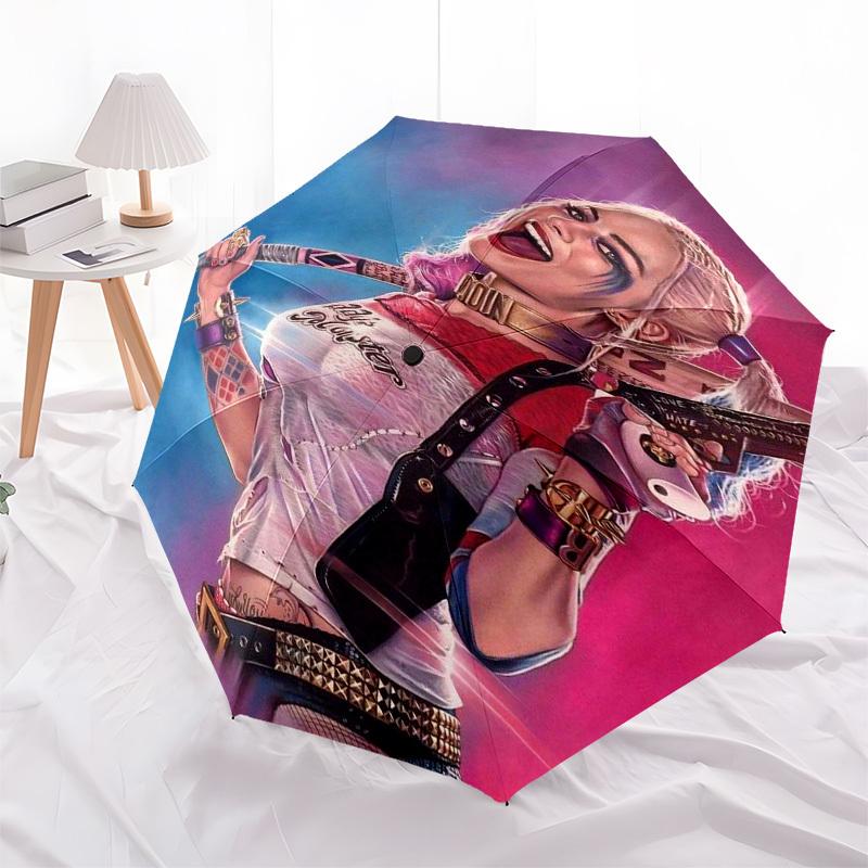 1pc Harley Quinn Artwork Umbrella with Plastic Handle,Cartoon Pattern,Suitable for All Seasons Multi-functional Umbrella380