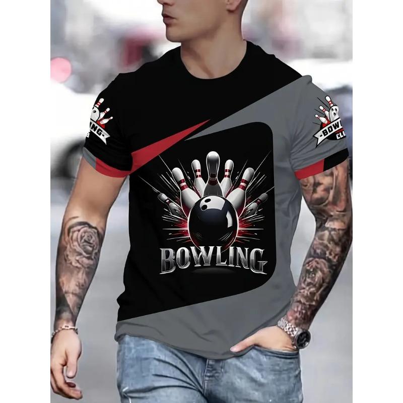 New 3D Printed T Shirt For Man Bowling Jersey Summer Causal Short Sleeve Tops Oversized Streetwear Men's Clothing Graphic Tees