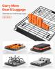 Roof Rack Basket, 1630 X 1270 X 105 Mm, Universal Rooftop Cargo Carrier with Two 900 X 1000 Mm Cargo Net, 68 Kg Max Car Top Luggage Holder, 4.1 In