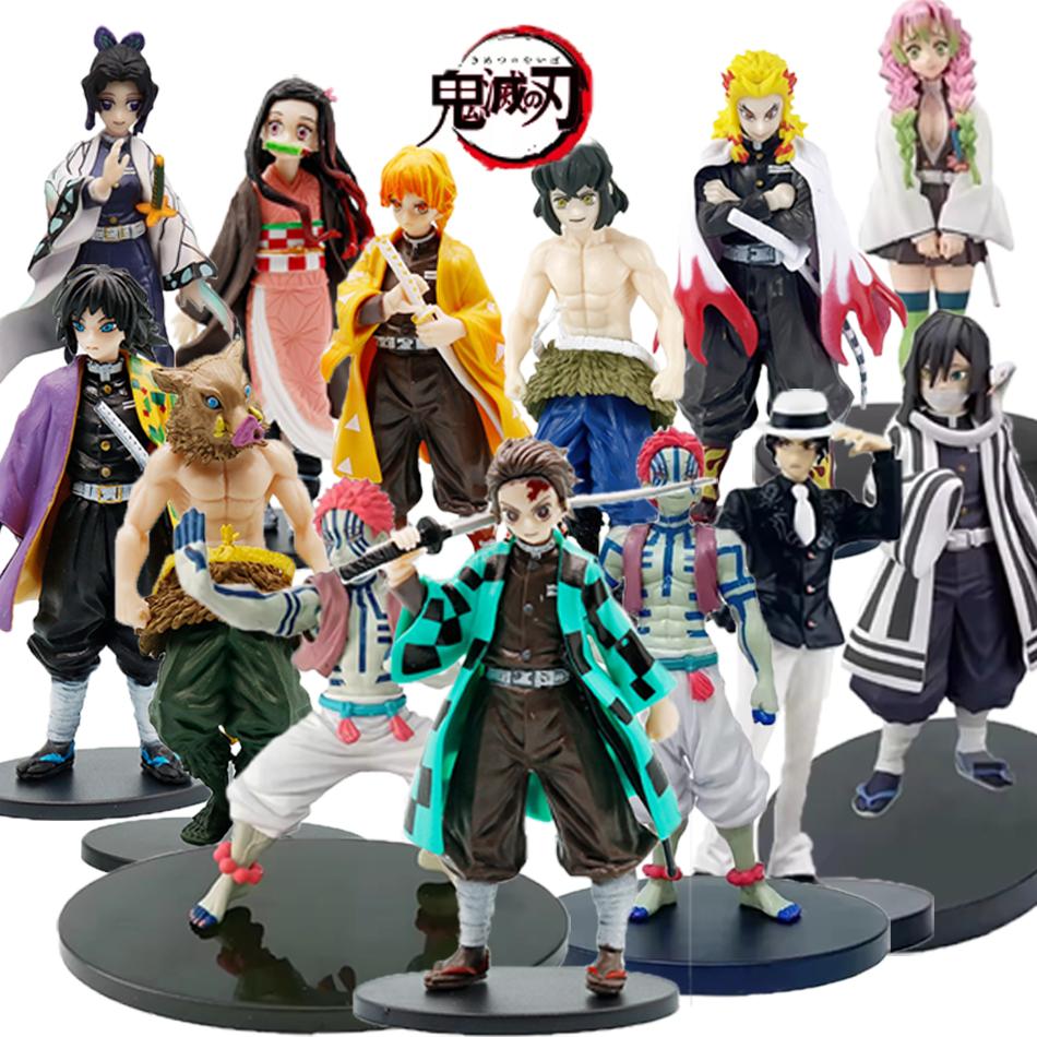 Figura de Anime Figuras de Demon Slayer Kimetsu No Yaiba Muñeco Tanjiro Nezuko Zenitsu Figura Figura de Acción Modelo Juguetes