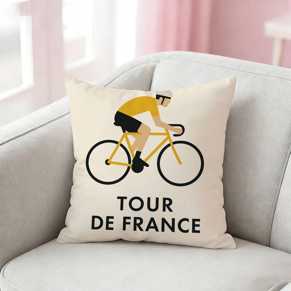 T-Tour De France Bike Pillow Case Cushion Cover Throw Pillow Case For Car Sofa