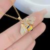 Fashion Fun Sweet Little Bee Pendant Necklace Female Niche Design Sense Versatile Collarbone Chain Cute Neck Chain