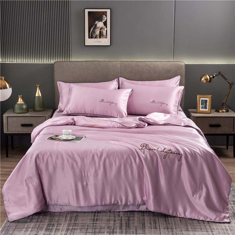 

Летнее одеяло, чистый цвет, мытый шелк, летнее одеяло с кондиционером, летнее прохладное одеяло, можно стирать в машине, дышащее охлаждающее одеяло 150x200cm 1pc