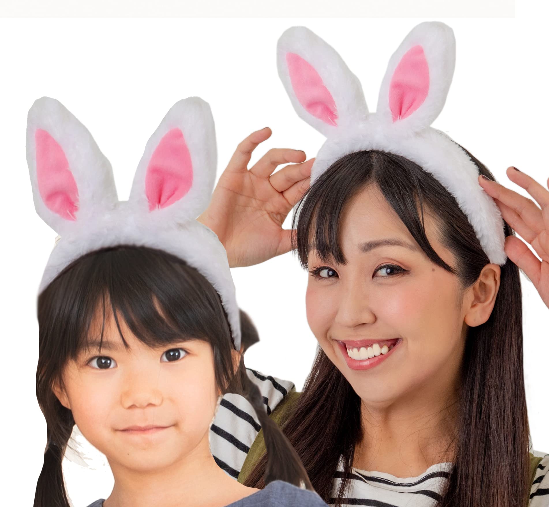 

[Lecan] 033AM [Rabbit Headband Set (White x White)] Easter White Rabbit Cultural Festival School Festival Halloween Cosplay Headgear Ears Headband
