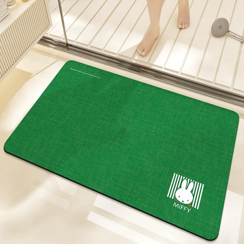 Miffy Collaboration Soft Diatomaceous Earth Mat Bathroom Bedroom Toilet Door Mat Water-Absorbent Non-Slip Household Foot Mat